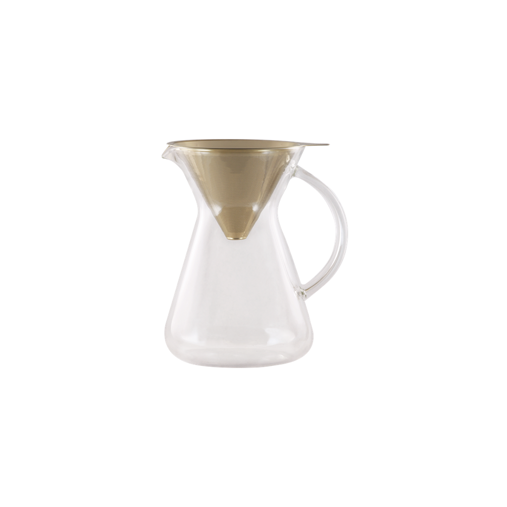 Glaskanne mit Kaffeefilter 0,60 l, Flow & Serve