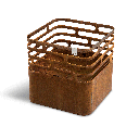 Feuerkorb rostig, Cube Modul