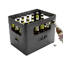 Feuerkorb schwarz, Maße: 380x280x280 mm, Beer Box Modul