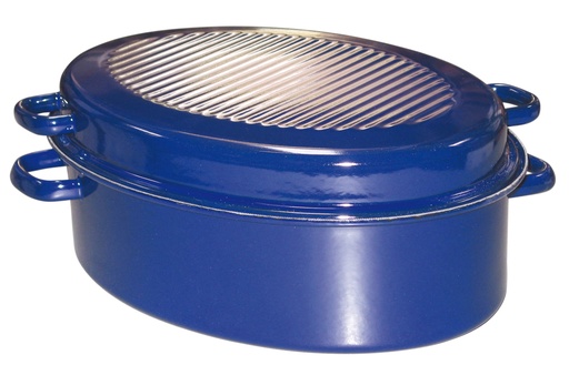 [9037781] Gänsebrater oval 42 x 17,5 cm, mit Deckel, Kobaltblau