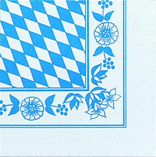 [99000511] Serviette, Zelltuch, Bayerische Raute 33x33cm, 3-lg., 1/4-Falz, 250St./Pk.