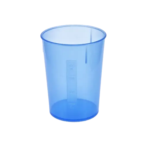 [9000457] Schnabelbecher-Unterteil 250 ml, mit Skalierung, blau-translzent
