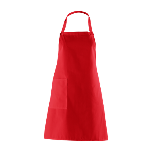 [9325384] Latzschürze, rot, mit Seitentasche