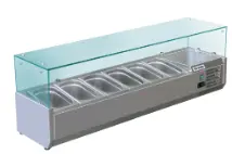 [9501027] Kühlaufsatzvitrine mit Glasaufbau 6 x GN 1/3
