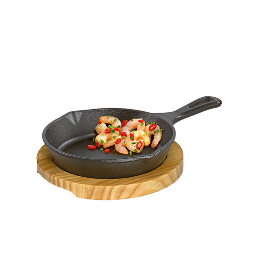[9585991] Servierpfanne 18 cm, mit Holzbrett
