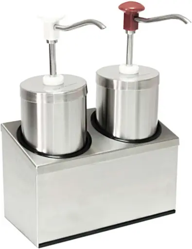 [9823374] Saucenbar 2-fach mit Druckknopf-Dosierspender Rund