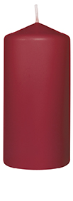 [9092620] Stumpenkerze, bordeaux L130xD60mm, Brenndauer ca. 35Std., 6St./Pk.